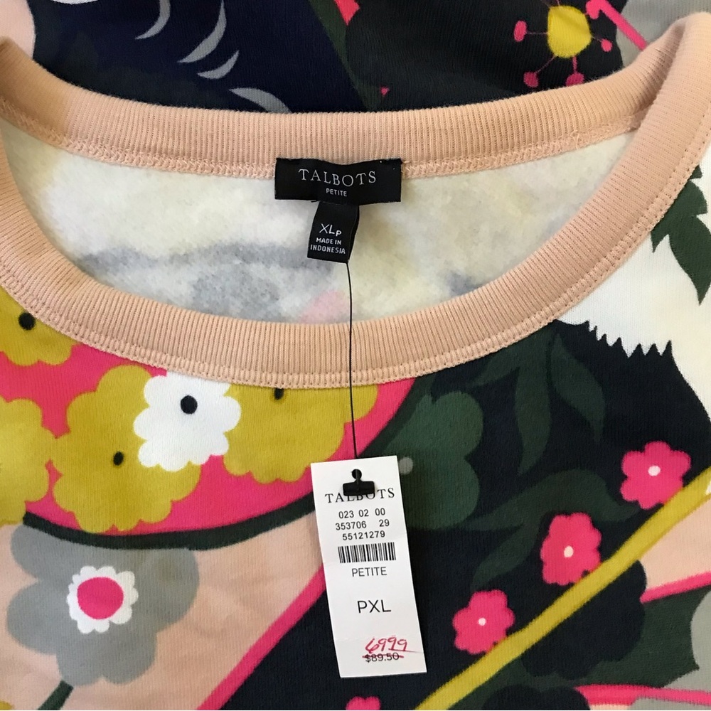 NWT Talbots Vibrant Paisley Crewneck - Picture 7 of 16